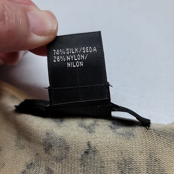 August Silk Knit Leopard Print Top 3/4 Sleeve Silk Blend Women's Size L VTG - Picture 12 of 13